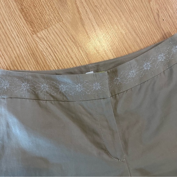 Sigrid Olsen size 6 cotton linen silk business straight leg embroidered pants - Picture 2 of 9